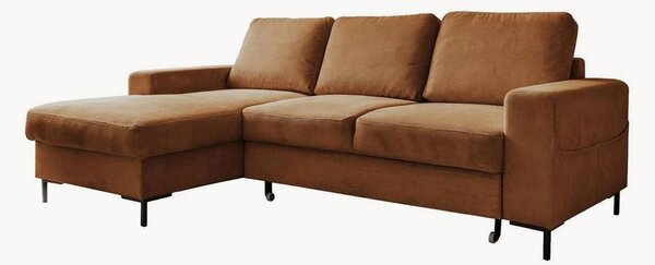 Sofa narożna ze sztruksu z funkcją spania i z/bez schowka Lofty Lilly (4-osobowa)