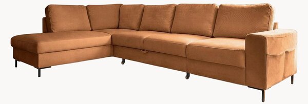Sofa narożna ze sztruksu z funkcją spania Lofty Lilly (7-osobowa)