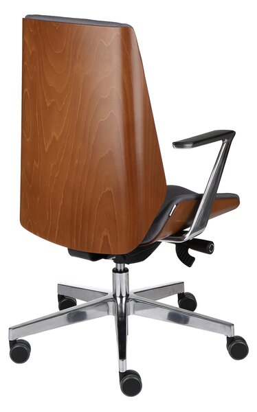 Stylowy fotel Moon Wood AL1 - ergonomiczny fotel biurowy z ergonomicznymi funkcjami,obrotowy, elegancki, drewniany