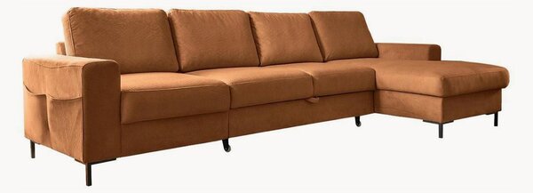 Sofa narożna ze sztruksu z funkcją spania i schowkiem Lofty Lilly (5-osobowa)