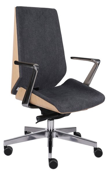 Stylowy fotel Moon Wood AL1 - ergonomiczny fotel biurowy z ergonomicznymi funkcjami,obrotowy, elegancki, drewniany