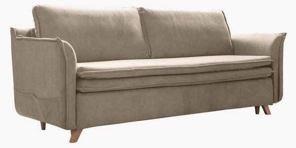 Sofa z aksamitu z funkcją spania i schowkiem Charming Charlie (3-osobowa)