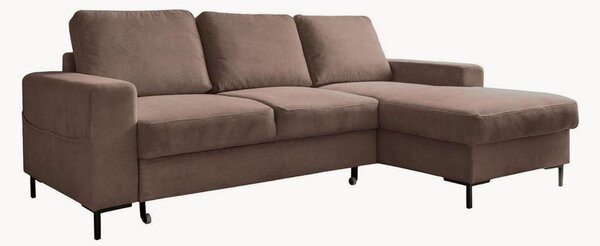 Sofa narożna ze sztruksu z funkcją spania i z/bez schowka Lofty Lilly (4-osobowa)