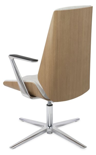 Fotel biurowy Moon Wood CF - Fornir dębowy - elegancki, ergonomiczny fotel drewniany