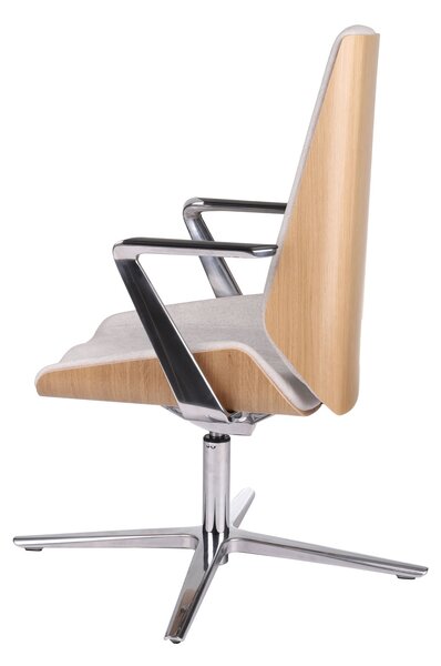Fotel biurowy Moon Wood CF - Fornir dębowy - elegancki, ergonomiczny fotel drewniany
