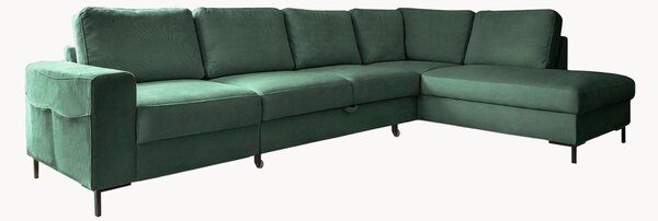 Sofa narożna ze sztruksu z funkcją spania Lofty Lilly (7-osobowa)