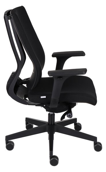 Fotel MaxPro BT - biurowy, obrotowy, siatkowy, czarny, wygodny