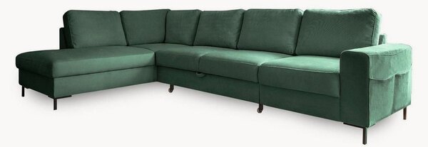 Sofa narożna ze sztruksu z funkcją spania Lofty Lilly (7-osobowa)