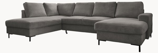 Panoramiczna sofa narożna ze sztruksu z funkcją spania Lazy Lukka (8-osobowa)