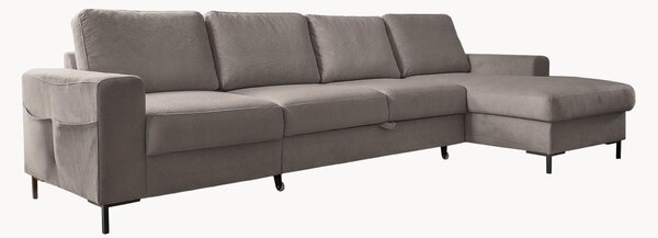 Sofa narożna ze sztruksu z funkcją spania i z/bez schowka Lofty Lilly (4-osobowa)