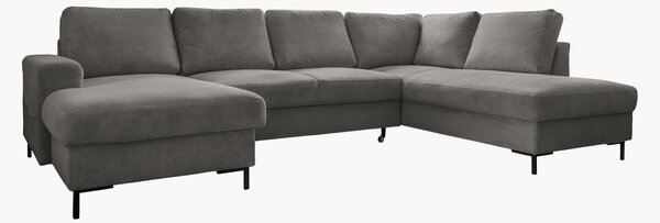 Panoramiczna sofa narożna ze sztruksu z funkcją spania Lazy Lukka (8-osobowa)