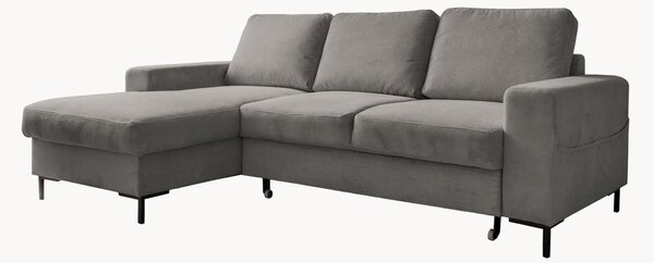 Sofa narożna ze sztruksu z funkcją spania i z/bez schowka Lofty Lilly (4-osobowa)