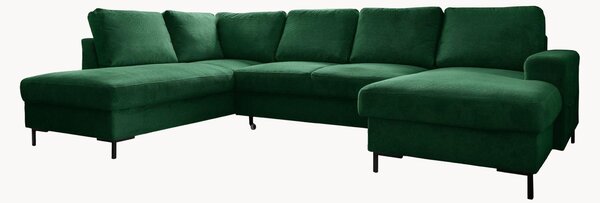 Panoramiczna sofa narożna ze sztruksu z funkcją spania Lazy Lukka (8-osobowa)