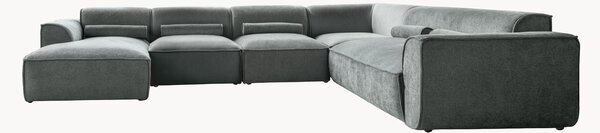Panoramiczna narożna sofa modułowa z szenilu Flex Felix (8-osobowa)