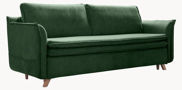 Sofa z aksamitu z funkcją spania i schowkiem Charming Charlie (3-osobowa)