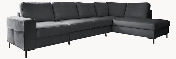 Sofa narożna ze sztruksu z funkcją spania i z/bez schowka Lofty Lilly (4-osobowa)