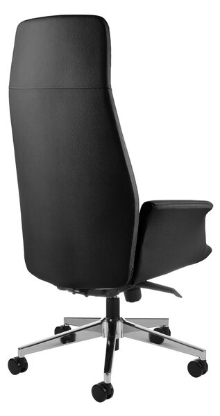 Fotel gabinetowy Preto SN1 skórzany, czarny, elagancki