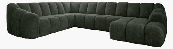 Panoramiczna sofa narożna z szenilu Shell (8-osobowa)
