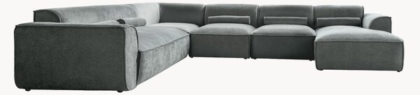 Panoramiczna narożna sofa modułowa z szenilu Flex Felix (8-osobowa)