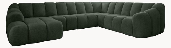 Panoramiczna sofa narożna z szenilu Shell (8-osobowa)