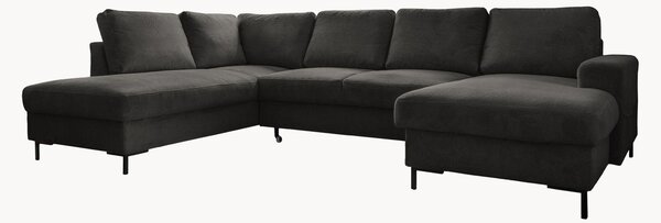 Panoramiczna sofa narożna ze sztruksu z funkcją spania Lazy Lukka (8-osobowa)