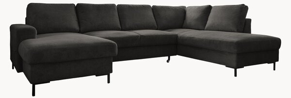 Panoramiczna sofa narożna ze sztruksu z funkcją spania Lazy Lukka (8-osobowa)