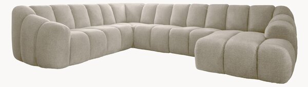 Panoramiczna sofa narożna z szenilu Shell (8-osobowa)