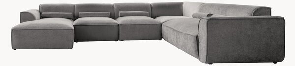 Panoramiczna narożna sofa modułowa z szenilu Flex Felix (8-osobowa)