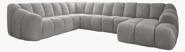 Panoramiczna sofa narożna z szenilu Shell (8-osobowa)
