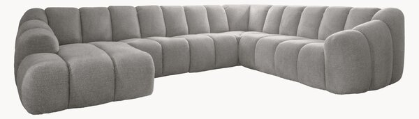 Panoramiczna sofa narożna z szenilu Shell (8-osobowa)