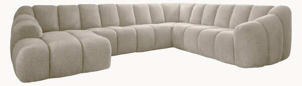 Panoramiczna sofa narożna z szenilu Shell (8-osobowa)