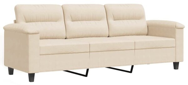 Sofa, 3-osobowa beÅ¼owy, 180 cm, tapicerowana mikrofibrÄ