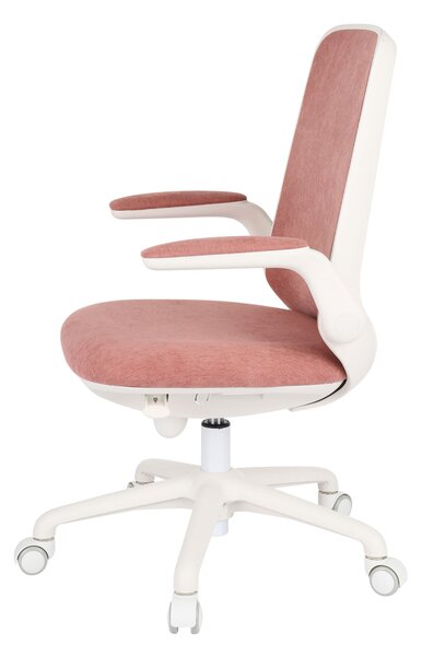Krzesło biurowe obrotowe Easy White Różowe, idealne dla dziecka, dla dziewczynki
