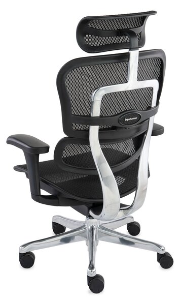 Fotel biurowy Ergohuman 2 Basic BS Black - czarny ergonomiczny fotel siatkowy