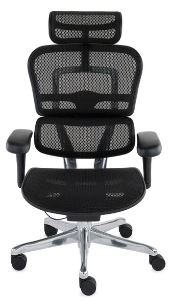 Fotel biurowy Ergohuman 2 Basic BS Black - czarny ergonomiczny fotel siatkowy