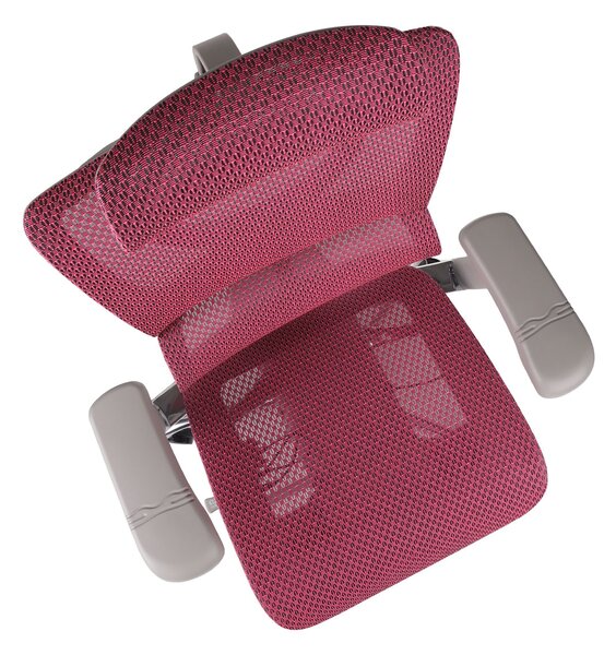 Fotel biurowy Ioo 2 GS Pink, szaro-różowy ergonomiczny fotel siatkowy dla kobiety