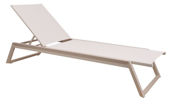 Leżak ogrodowy Mark, rozkładany, aluminium, ivory/beż