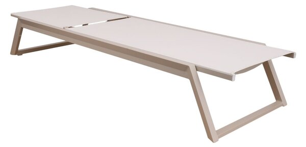 Leżak ogrodowy Mark, rozkładany, aluminium, ivory/beż