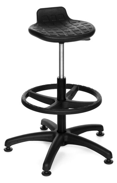Krzesło Lab Stool Ring Base czarne z podnóżkiem