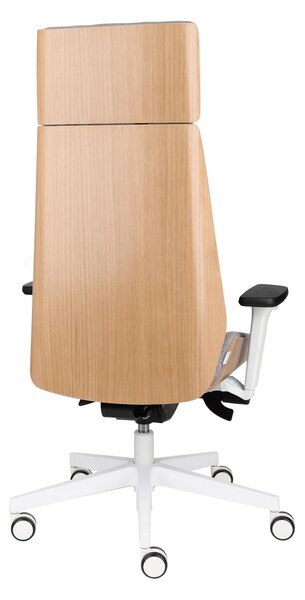 Fotel biurowy Moon Wood HD White - Fornir dębowy