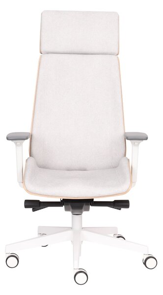 Fotel biurowy Moon Wood HD White - Fornir dębowy