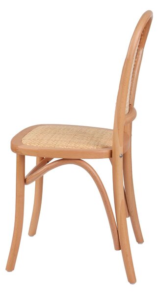 Krzesło drewniane Viki light, rattanowe, boho, do jadalni