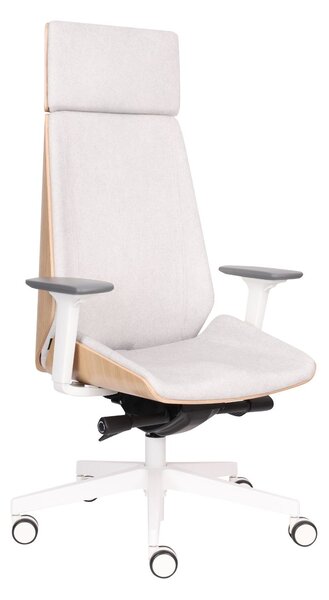 Fotel biurowy Moon Wood HD White - Fornir dębowy