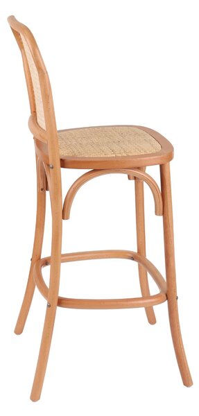 Hoker drewniany Viki light, rattanowe, boho, do kuchni