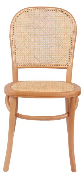 Krzesło drewniane Viki light, rattanowe, boho, do jadalni