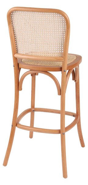 Hoker drewniany Viki light, rattanowe, boho, do kuchni