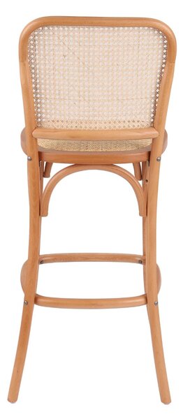 Hoker drewniany Viki light, rattanowe, boho, do kuchni