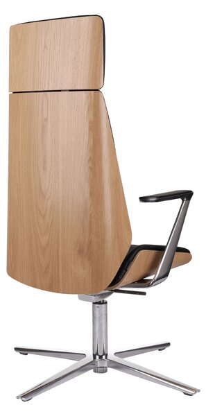 Fotel konferencyjny Moon Wood HD CF - Fornir dębowy