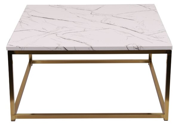Stolik kawowy Prado white/gold, do salonu, glamour