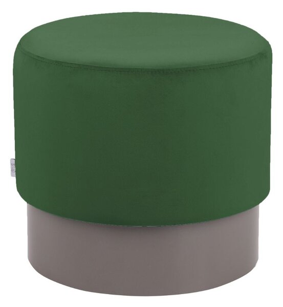 Pufa Vinci Grey Round, okragła, do salonu, w stylu glamour
